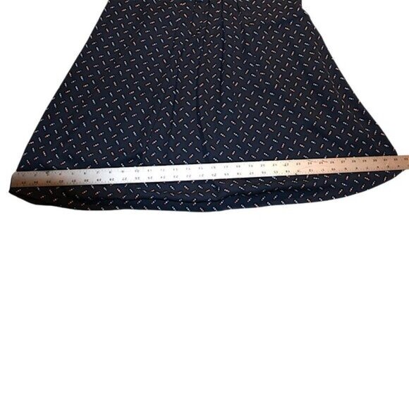 Tommy Hilfiger Navy Geometric Pleated Fit & Flare Dress Size 18 - Picture 8 of 9